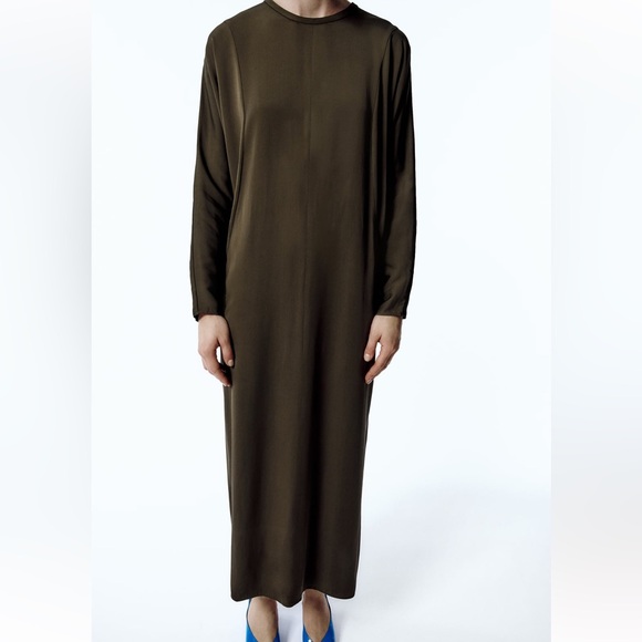 zara army green midi dress - Picture 3 of 5